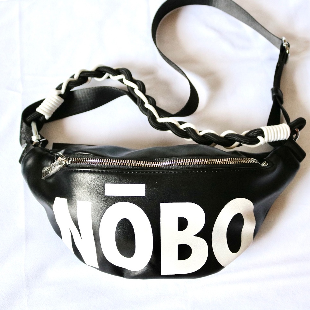 NWT NOBO black Kidney Bag Fanny Pack Handbag Faux Leather Unisex